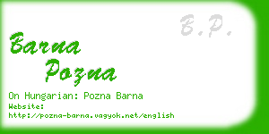 barna pozna business card